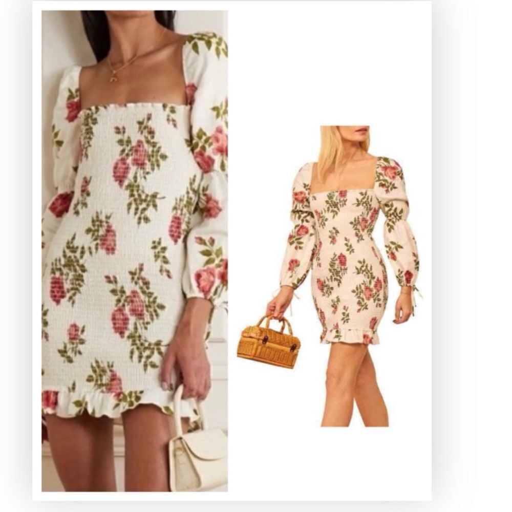 Reformation Hilary Smocked Mini Dress Jolie Size Cream size M NWT $249